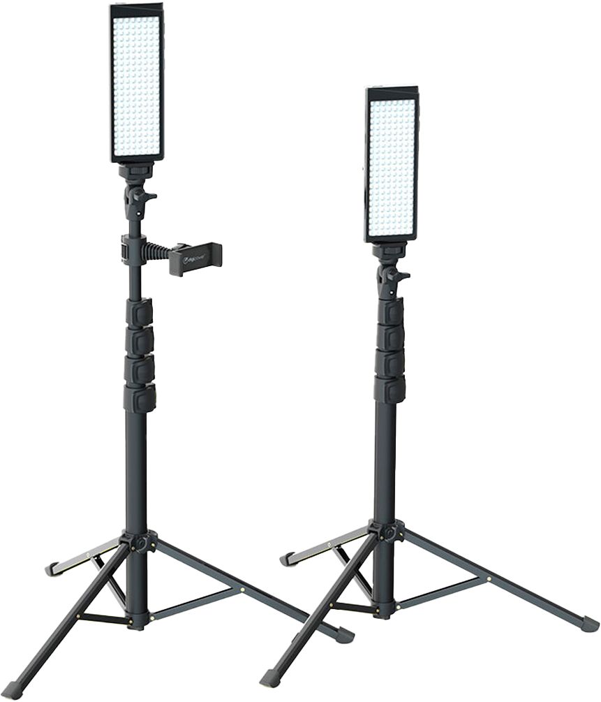 Angle View: Digipower - PRO2 - Two Point Lighting Set - Two 180 LED Lights + Two Pro Stands Kit For Home, Studio, Content Creation & Vlogging - Black