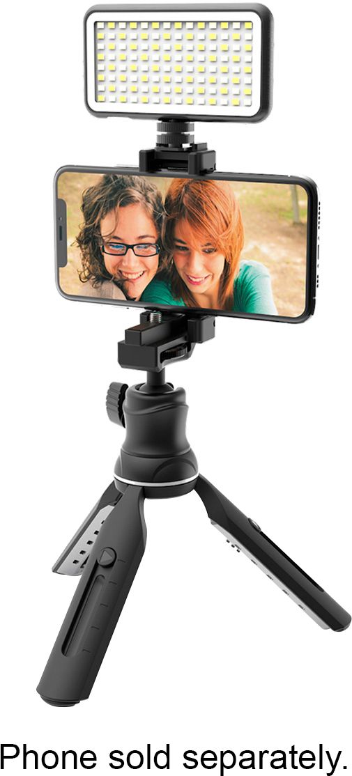 Left View: Digipower - The Instructor - 8.5" Tripod Professional Video Kit -Work, Teach & Learn from Home - Black