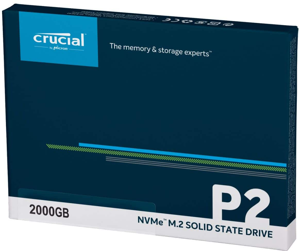 Crucial P2 2TB NVMe 3 x4 3D TLC NAND M.2 2280 SSD CT2000P2SSD8 - Drive  Solutions