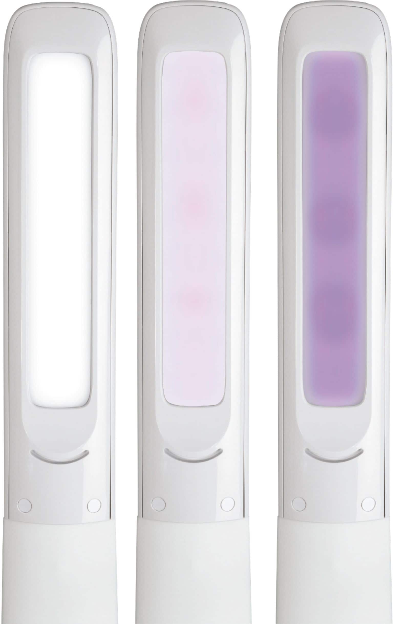 Alt View 13. OttLite - Purify LED Sanitizing Desk Lamp with SpectraClean Disinfection, 3 Brightness Settings, Wireless Qi Charging, & USB Port - White.