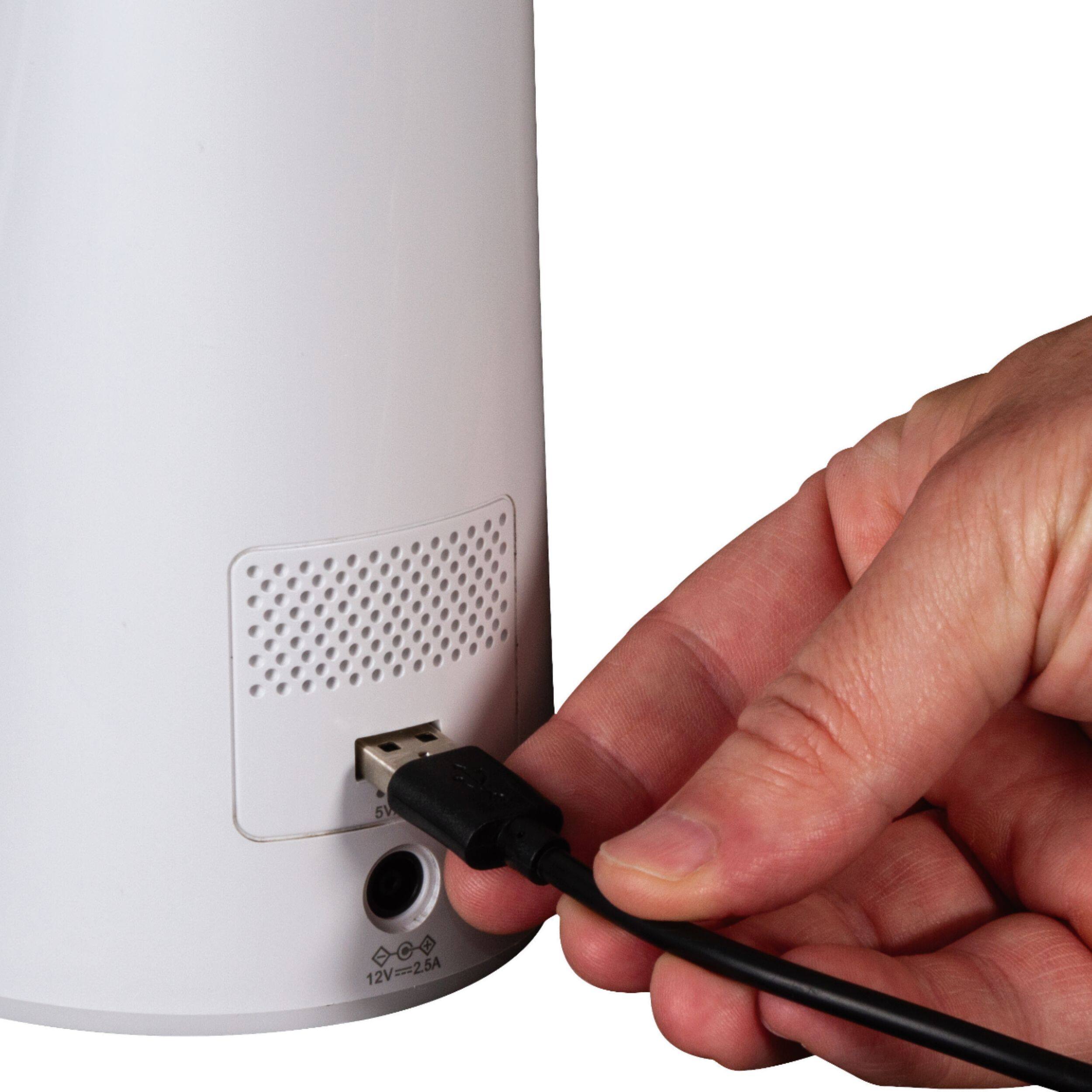 Alt View 14. OttLite - Purify LED Sanitizing Desk Lamp with SpectraClean Disinfection, 3 Brightness Settings, Wireless Qi Charging, & USB Port - White.