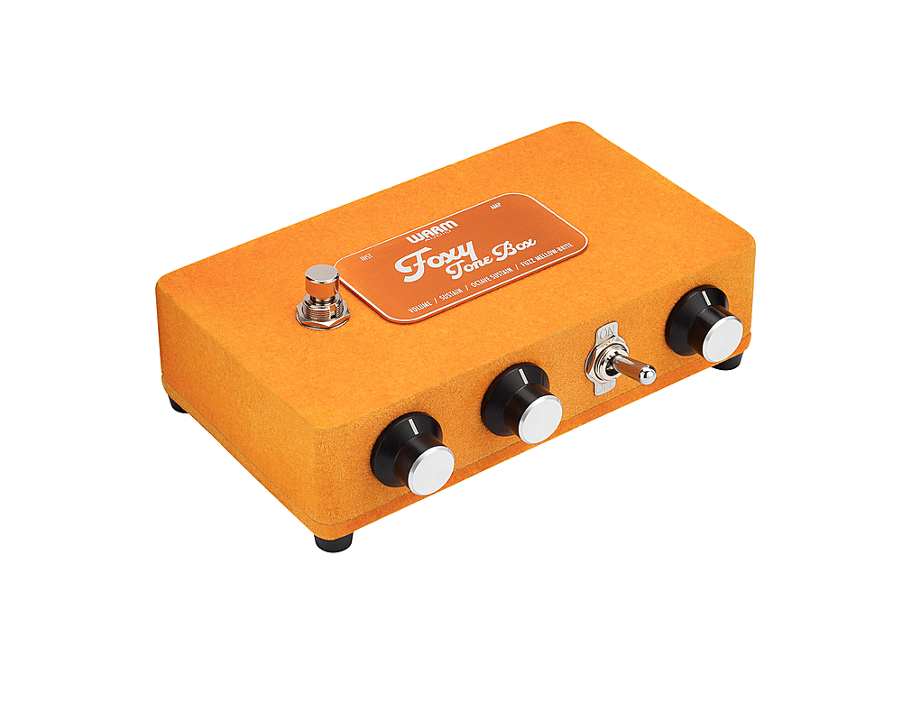 Left View: Warm Audio - Foxy Tone Box Guitar Pedal - Orange