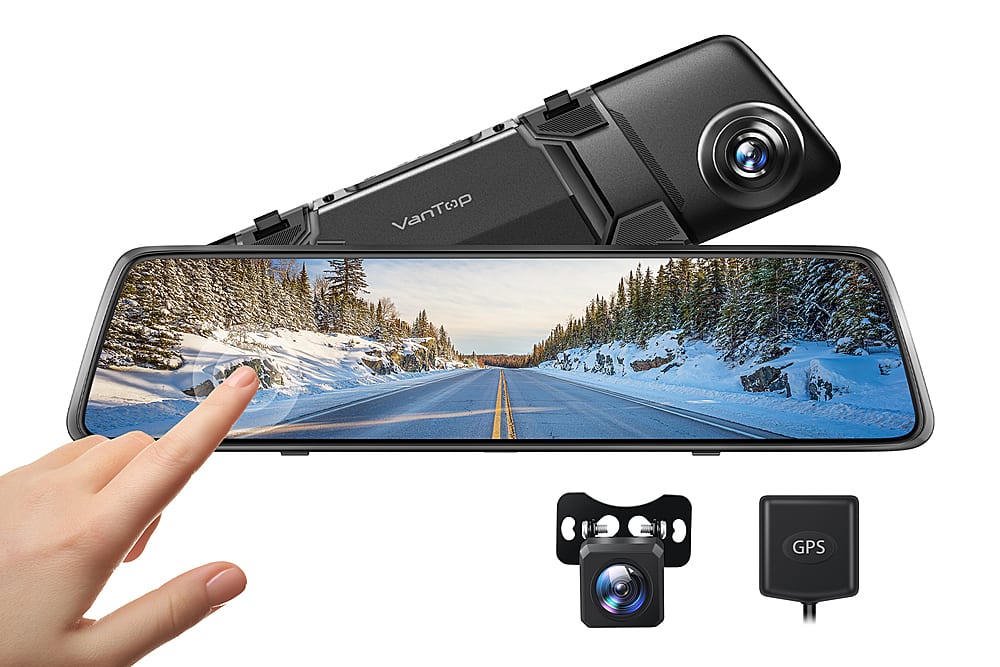 Alt View 11. Vantop - HF612 12" 2.5K Front and Rear Mirror Dash Cam with Built-in GPS and Voice Control.