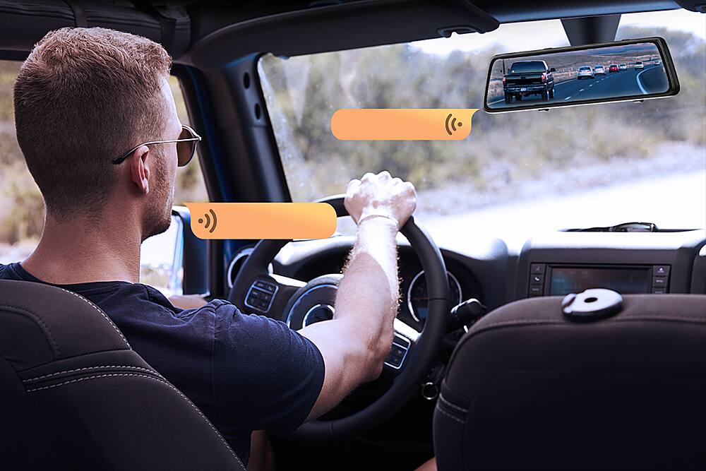 Alt View 14. Vantop - HF612 12" 2.5K Front and Rear Mirror Dash Cam with Built-in GPS and Voice Control.