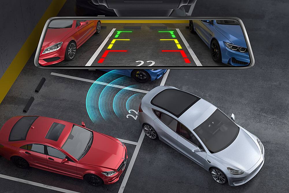 Alt View 15. Vantop - HF612 12" 2.5K Front and Rear Mirror Dash Cam with Built-in GPS and Voice Control.