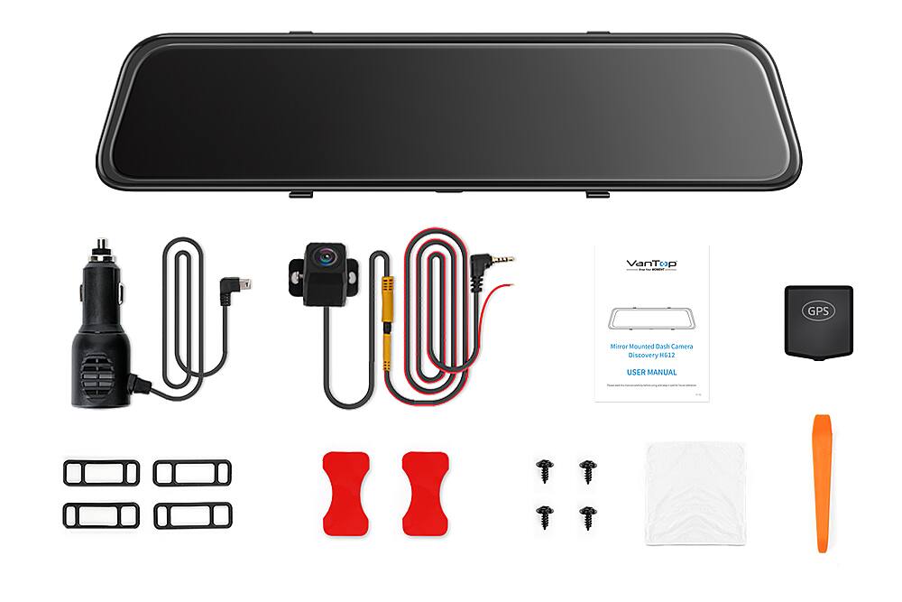 Alt View 17. Vantop - HF612 12" 2.5K Front and Rear Mirror Dash Cam with Built-in GPS and Voice Control.