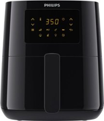 Philips Essential Airfryer-Compact Digital with Rapid Air Technology (1.8lb/4.1L capacity)- HD9252/91 - Black - Front_Zoom