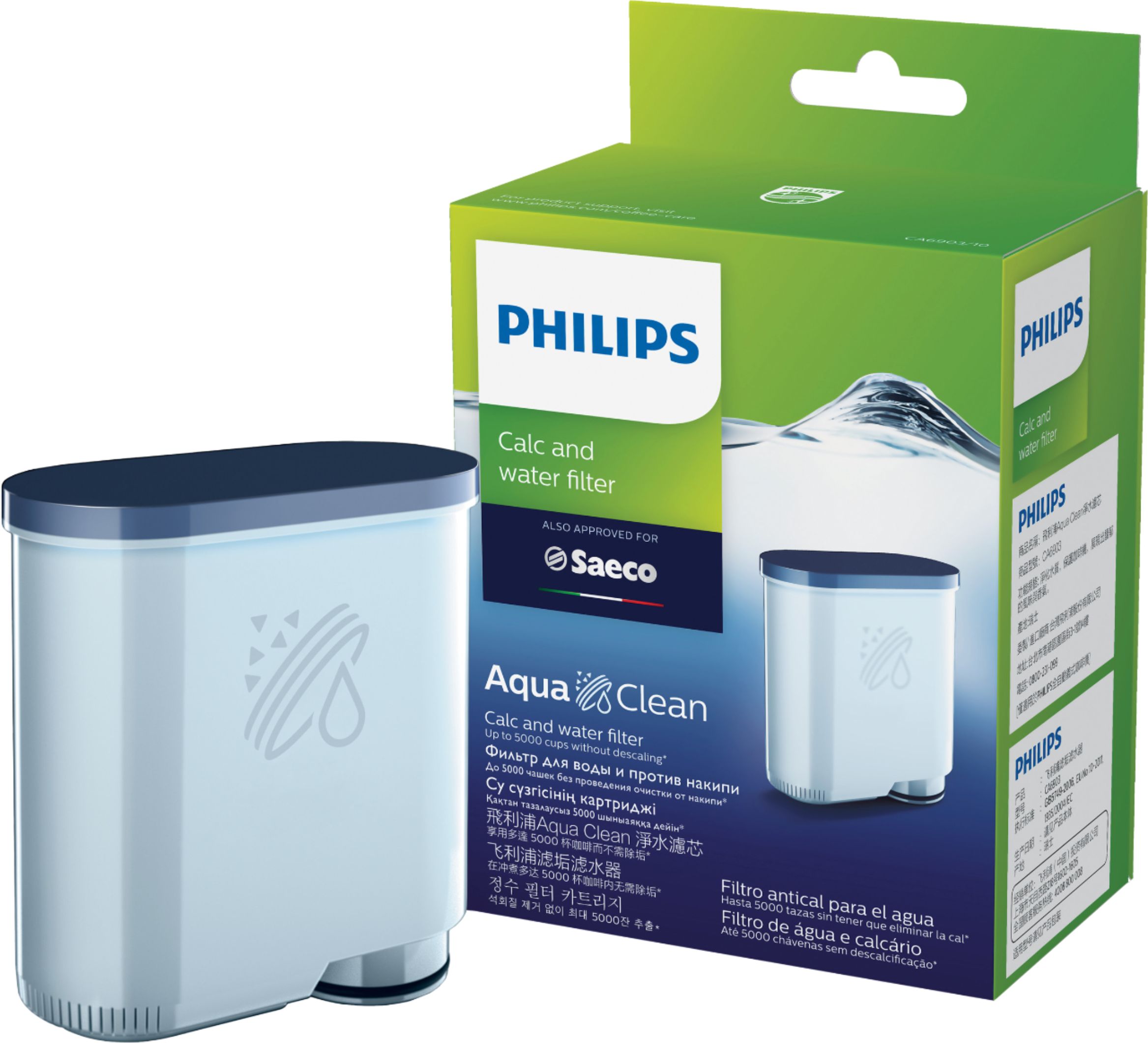 Philips Philips/Saeco AquaClean Filter Single Unit, CA6903/10 Black  CA6903/10 - Best Buy