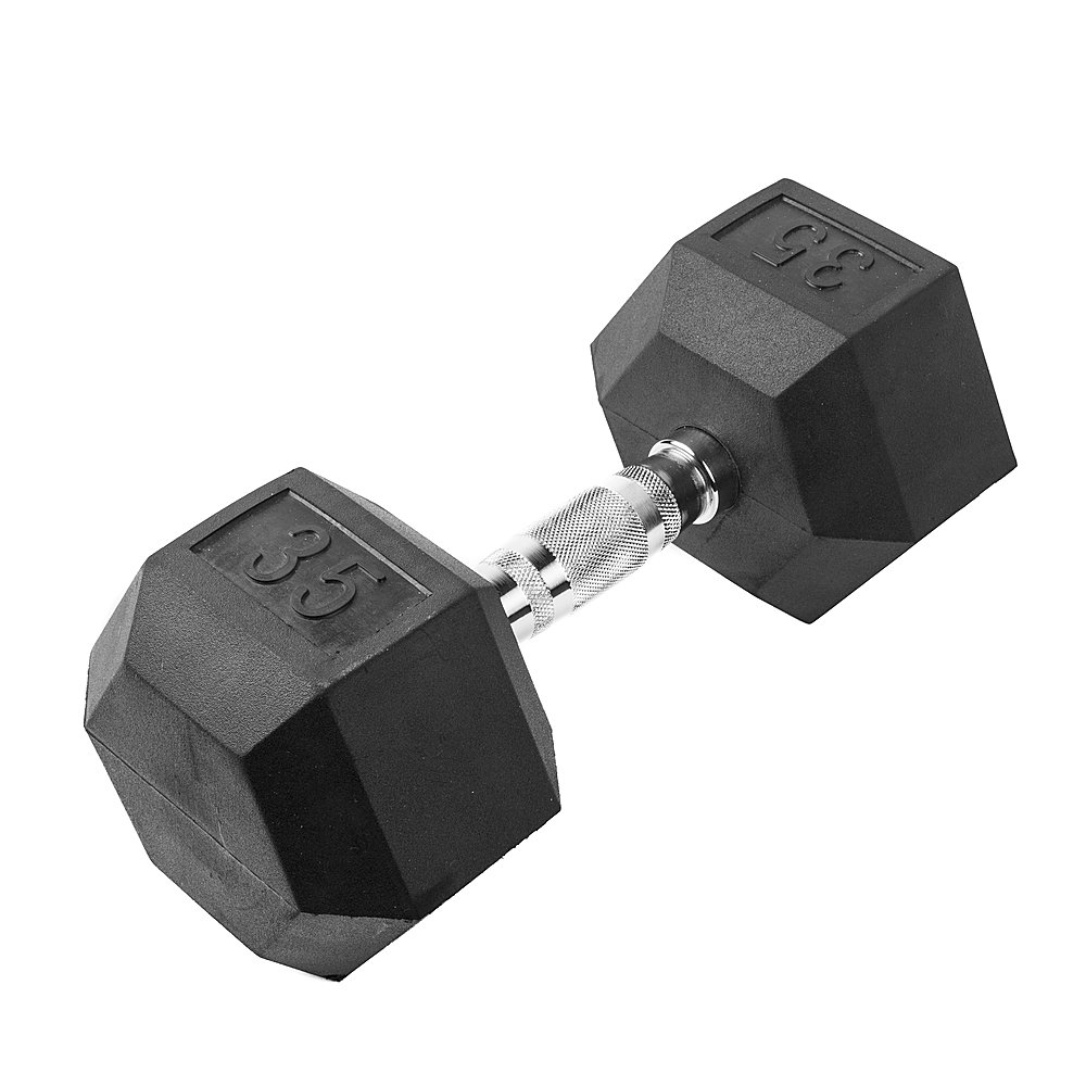 Angle View: Stack Fitness - 35LB Hex Dumbbell - Black