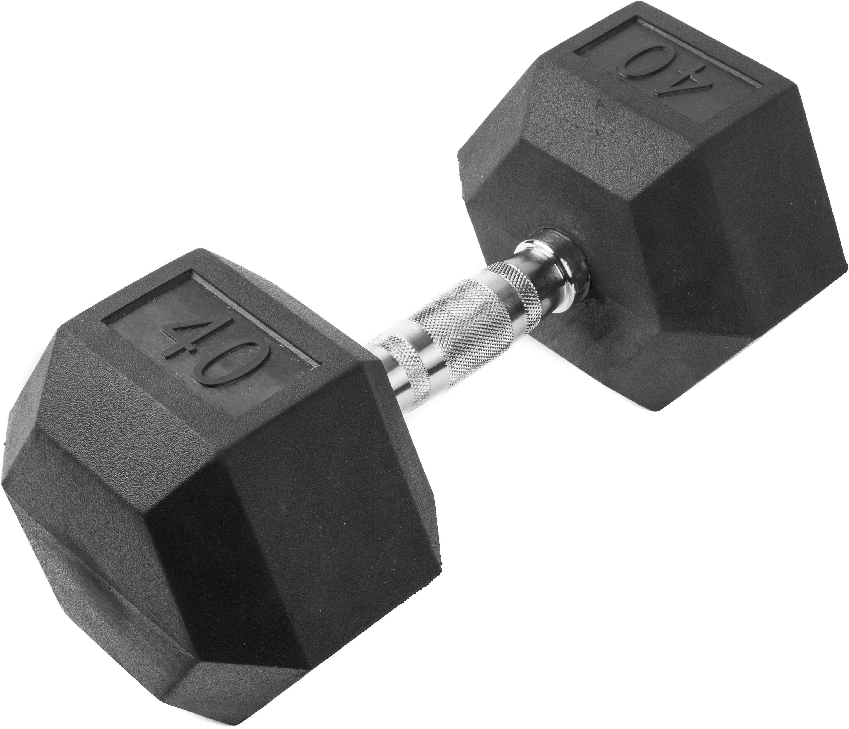 Angle View: Stack Fitness - 40LB Hex Dumbbell - Black