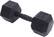 Front. Stack Fitness - 25LB Hex Dumbbell - Black.