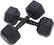 Angle. Stack Fitness - 10LB Hex Dumbbell Pair - Black.