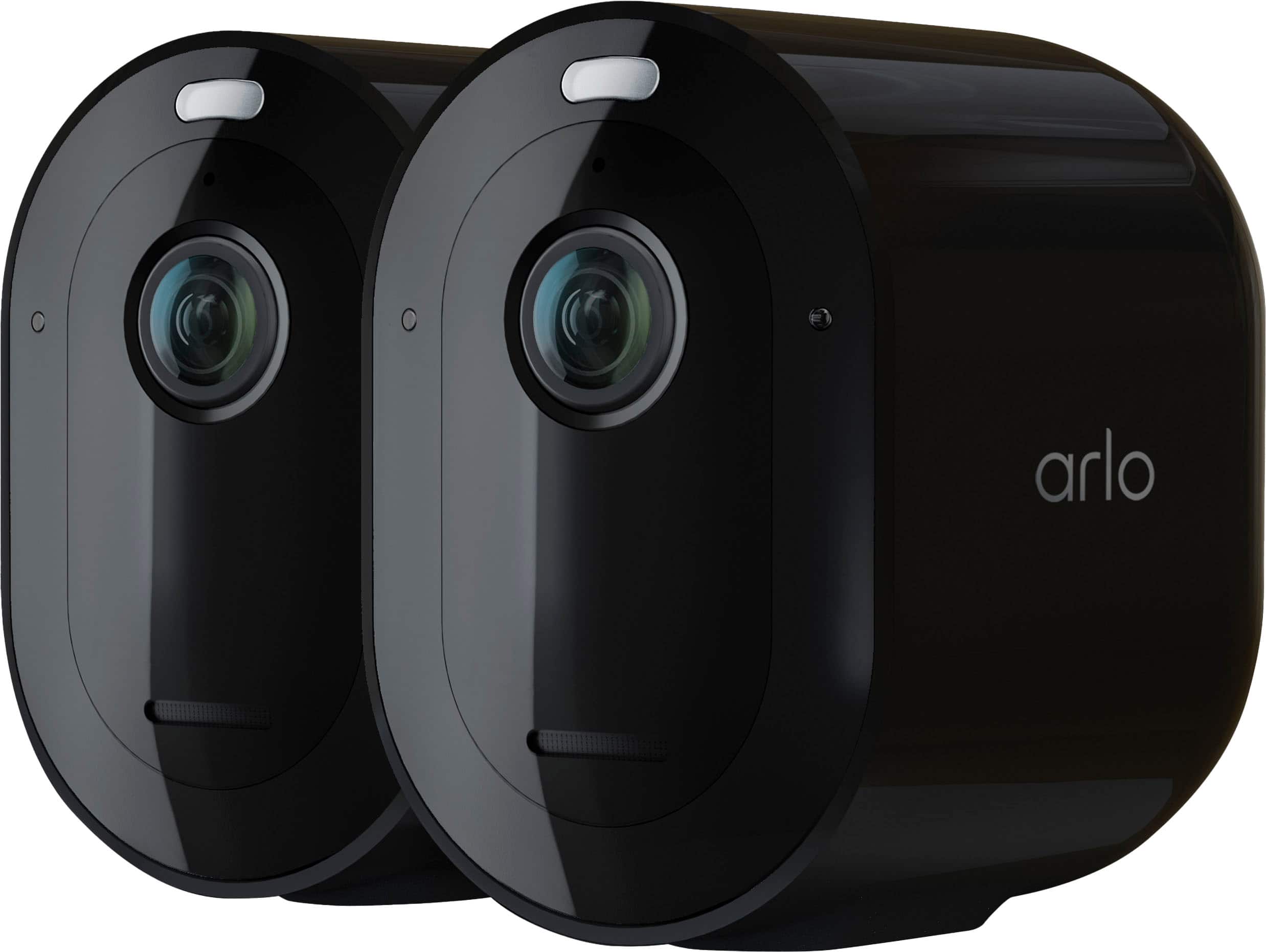 Front. Arlo - Pro 4 Spotlight Camera, 2 Pack - VMC4250B - Black.