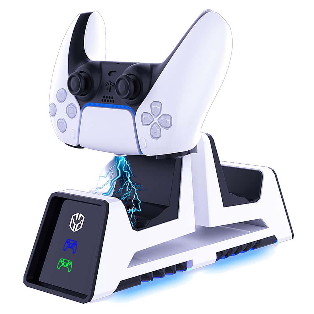 Alt View 11. Ghost Gear - PlayStation 5 Dual Controller Charge Station and Headphone Stand - White.