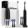 AquaSonic - Duo Series Rechargeable Electric Toothbrush Set - White/Satin Black