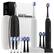 Angle. AquaSonic - Duo Series Rechargeable Electric Toothbrush Set - White/Satin Black.
