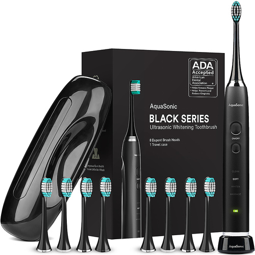 AquaSonic - Black Series Rechargeable Electric Toothbrush - Black