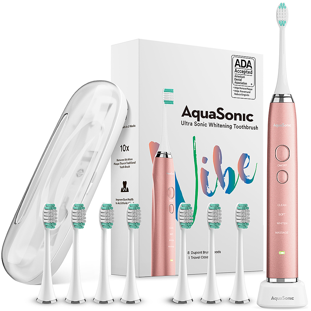 AquaSonic - Vibe Series Rechargeable Electric Toothbrush - Satin Rose Gold