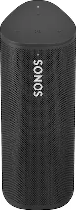 Front. Sonos - Roam Smart Portable Wi-Fi and Bluetooth Speaker with Amazon Alexa and Google Assistant - Black.