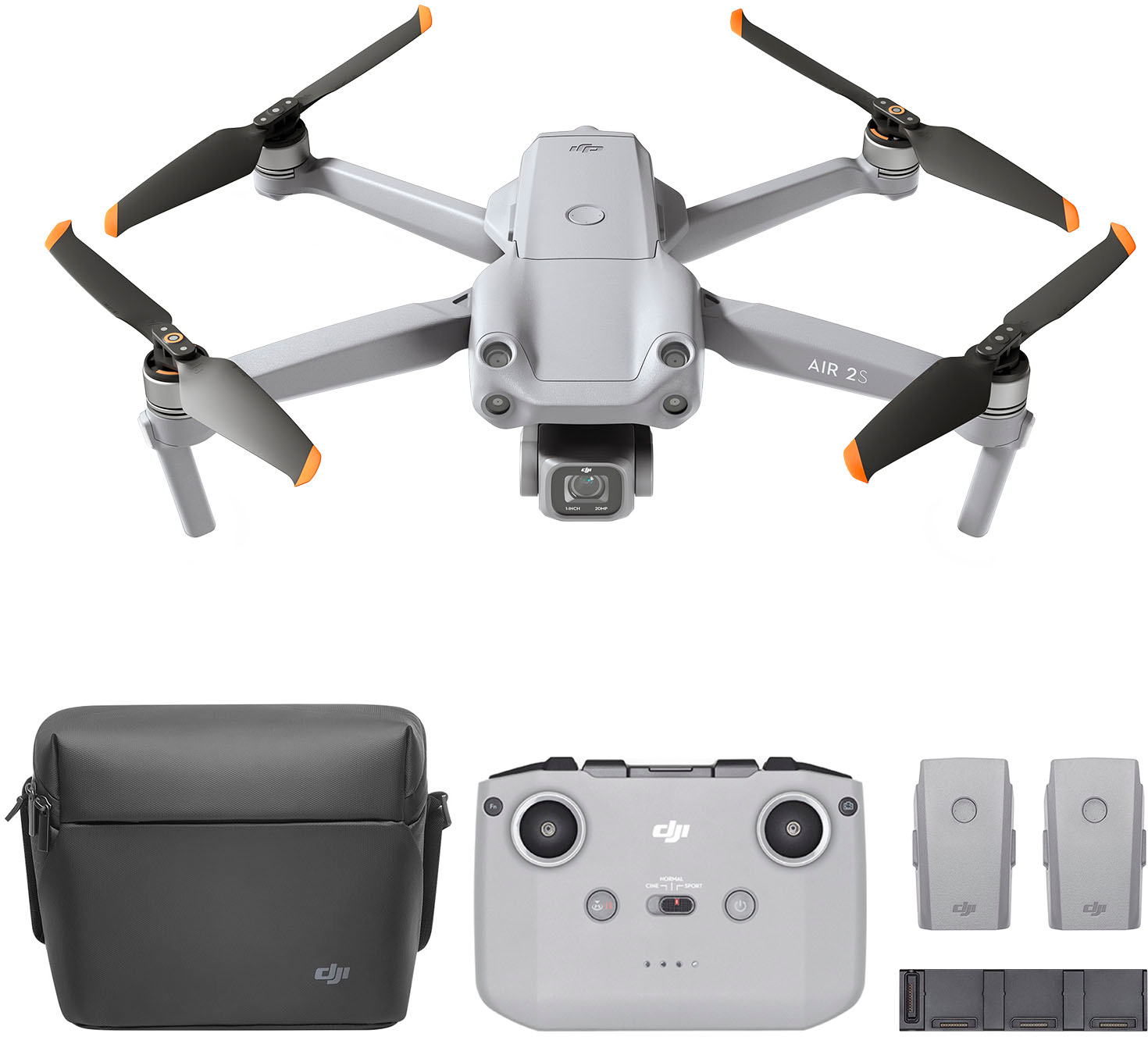 Image of DJI - Air 2S Fly More Combo Drone with Remote Control - Gray