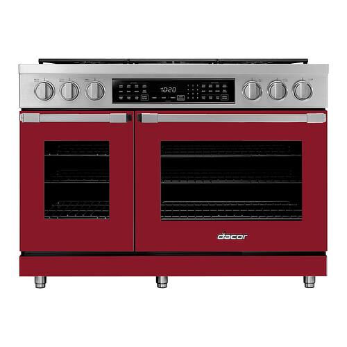 Dacor - Professional 8.0 Cu. Ft. Freestanding Double Oven Dual Fuel Pure Convection Range with SimmerSear™ - Haute Red