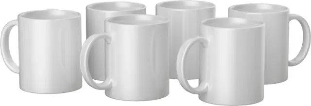 Front. Cricut - Ceramic Mug Blank 12 oz/340 ml (6 ct) - White.