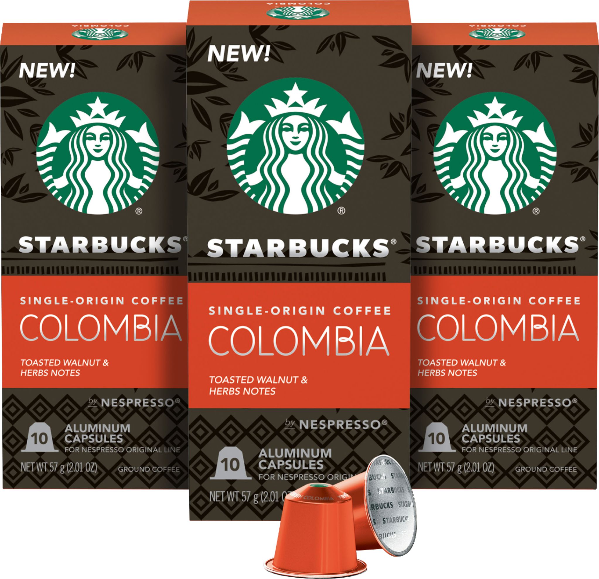 10 Capsules Colombia Single Origine Coffee Starbucks by Nespresso 57g