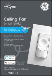 GE - Cync Wi-Fi Smart Ceiling Fan Switch - White - Front_Zoom