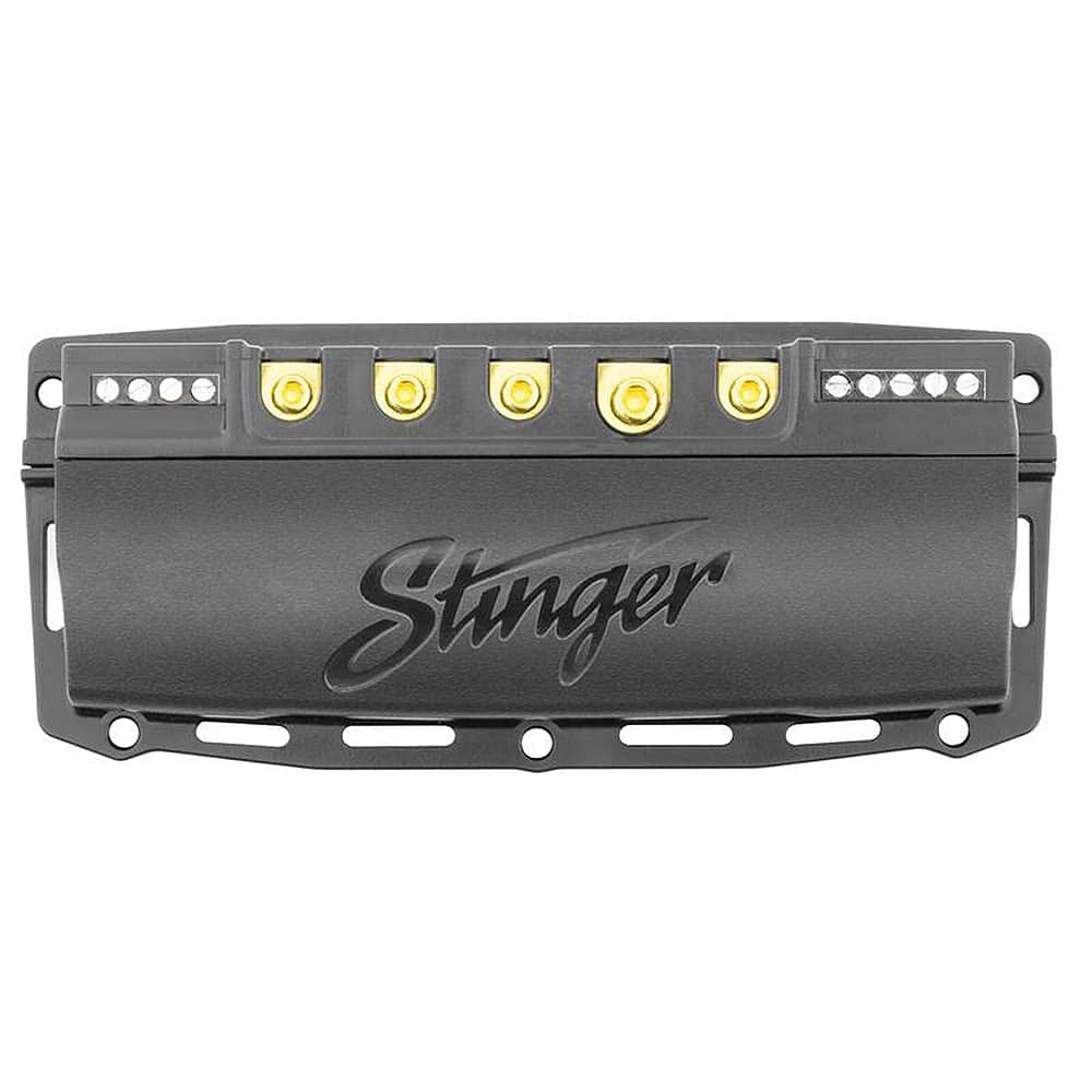 Front. Stinger - SwitchHUB 4-Channel 100 Amp Solid-State Relay - Black.