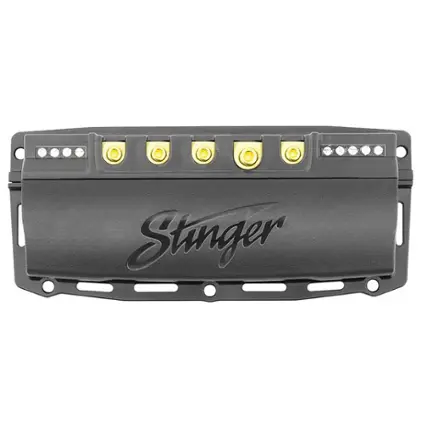 Front. Stinger - SwitchHUB 4-Channel 100 Amp Solid-State Relay - Black.