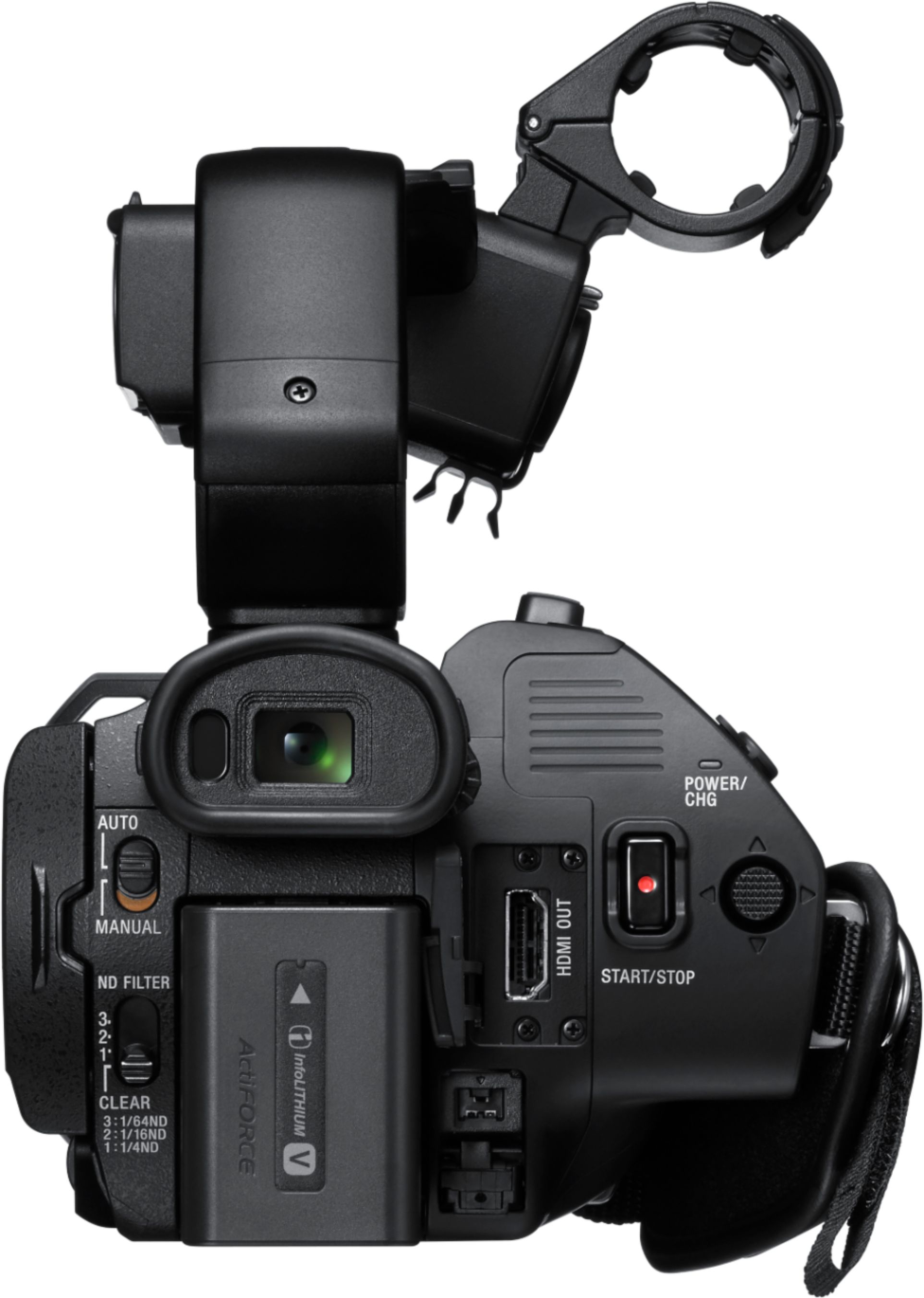 Back View: Sony - NXCAM 4K Compact HDR Camcorder with 1" Exmor sensor - Black