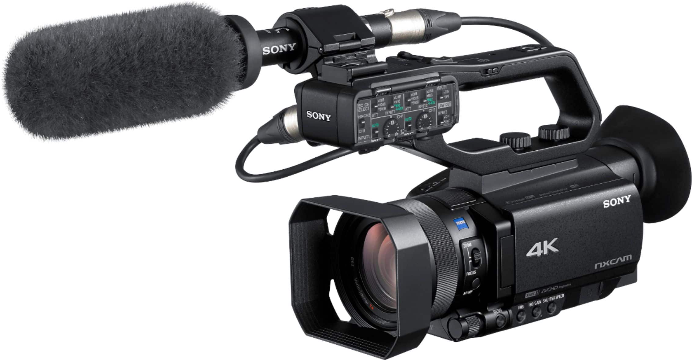Angle. Sony - NXCAM 4K Compact HDR Camcorder with 1" Exmor sensor - Black.