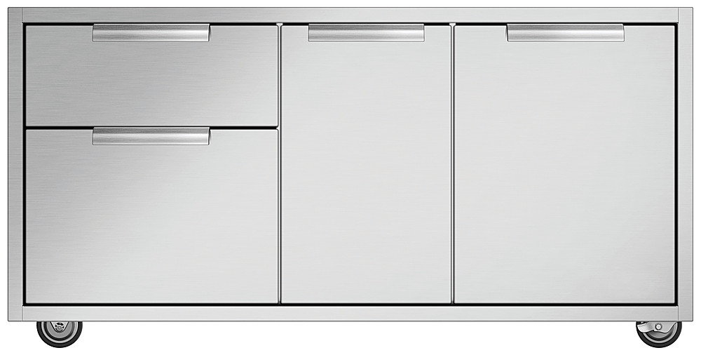 Angle View: DCS by Fisher & Paykel - CAD 48" Grill Cart for Select DCS Grills - Stainless Steel