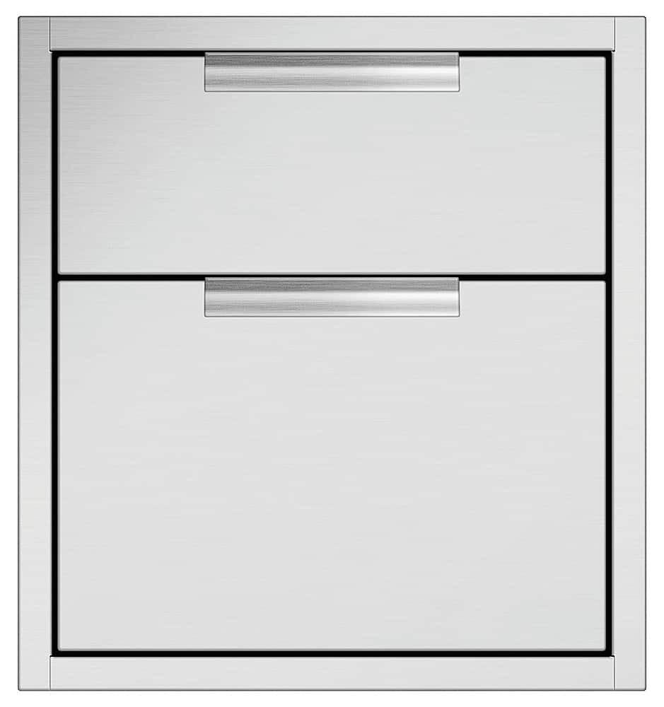DCS - Tower Double Drawer - Brushed Stainless Steel - Angle_Zoom