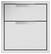 Angle. DCS - Tower Double Drawer - Brushed Stainless Steel.
