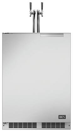 DCS - 24" . 5.7 Cu. Ft. Dual Tap Outdoor Square Freestanding Beer Dispenser 58.7 liter capacity - Brushed Stainless Steel