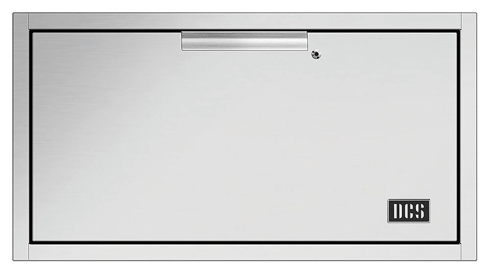 Front. DCS - 30" Warming Drawer - Brushed stainless steel.