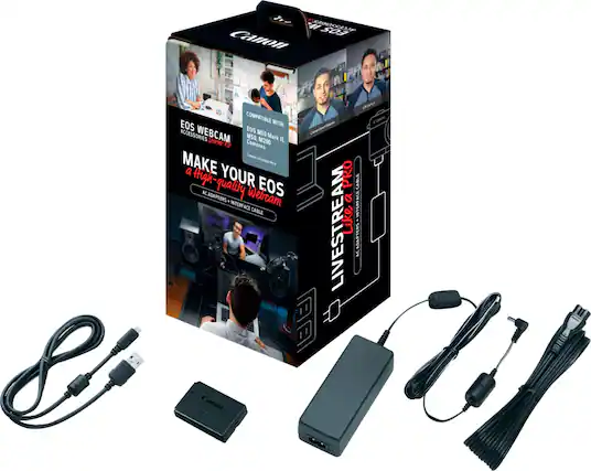 Front. Canon - EOS Webcam Accessories Starter Kit for EOS M50 Mark II, M50, and M200 Cameras - Black.