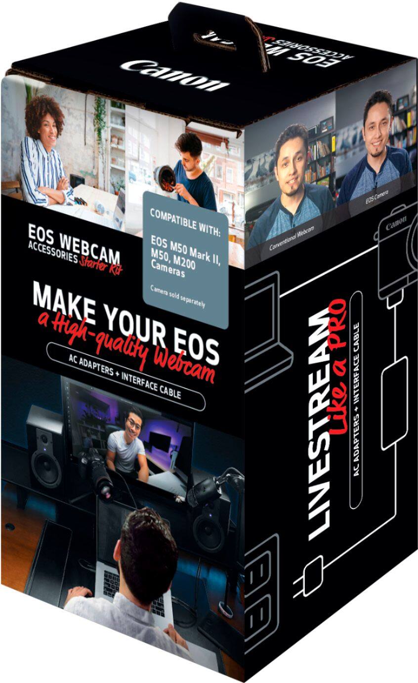 Alt View 1. Canon - EOS Webcam Accessories Starter Kit for EOS M50 Mark II, M50, and M200 Cameras - Black.