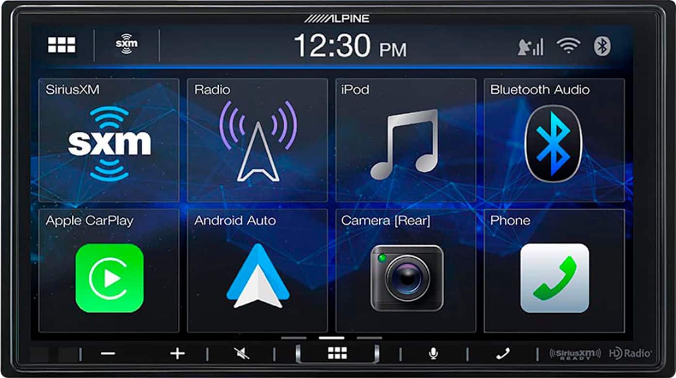 Front. Alpine - 7" Shallow Chassis Multimedia Receiver - Black.