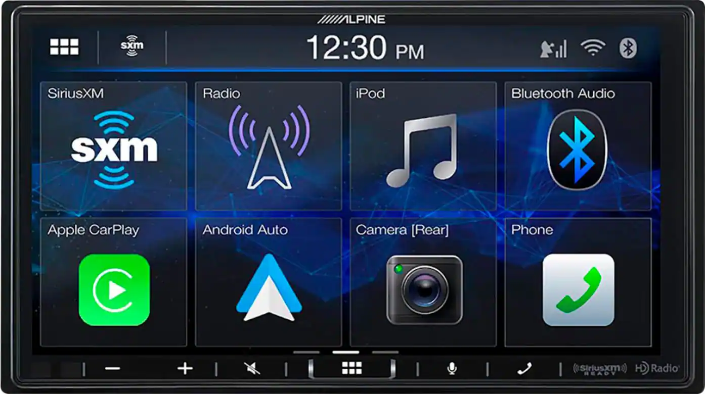 Front. Alpine - 7" Shallow Chassis Multimedia Receiver - Black.