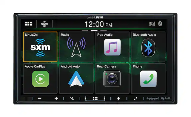 Front. Alpine - 7” Android Auto and Apple CarPlay Bluetooth Digital Media Receiver - Black.