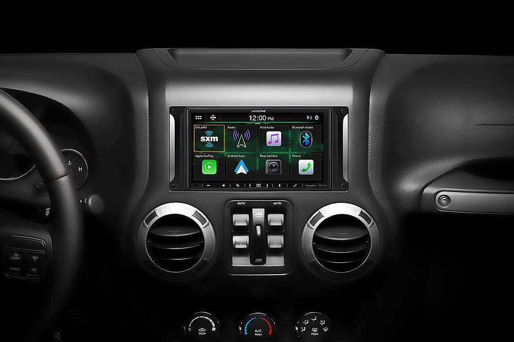 Left. Alpine - 7” Android Auto and Apple CarPlay Bluetooth Digital Media Receiver - Black.