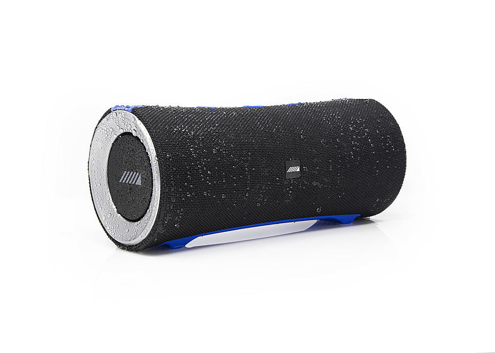 Left View: Alpine - Turn1™  Waterproof Bluetooth® Speaker & Bracket - Black