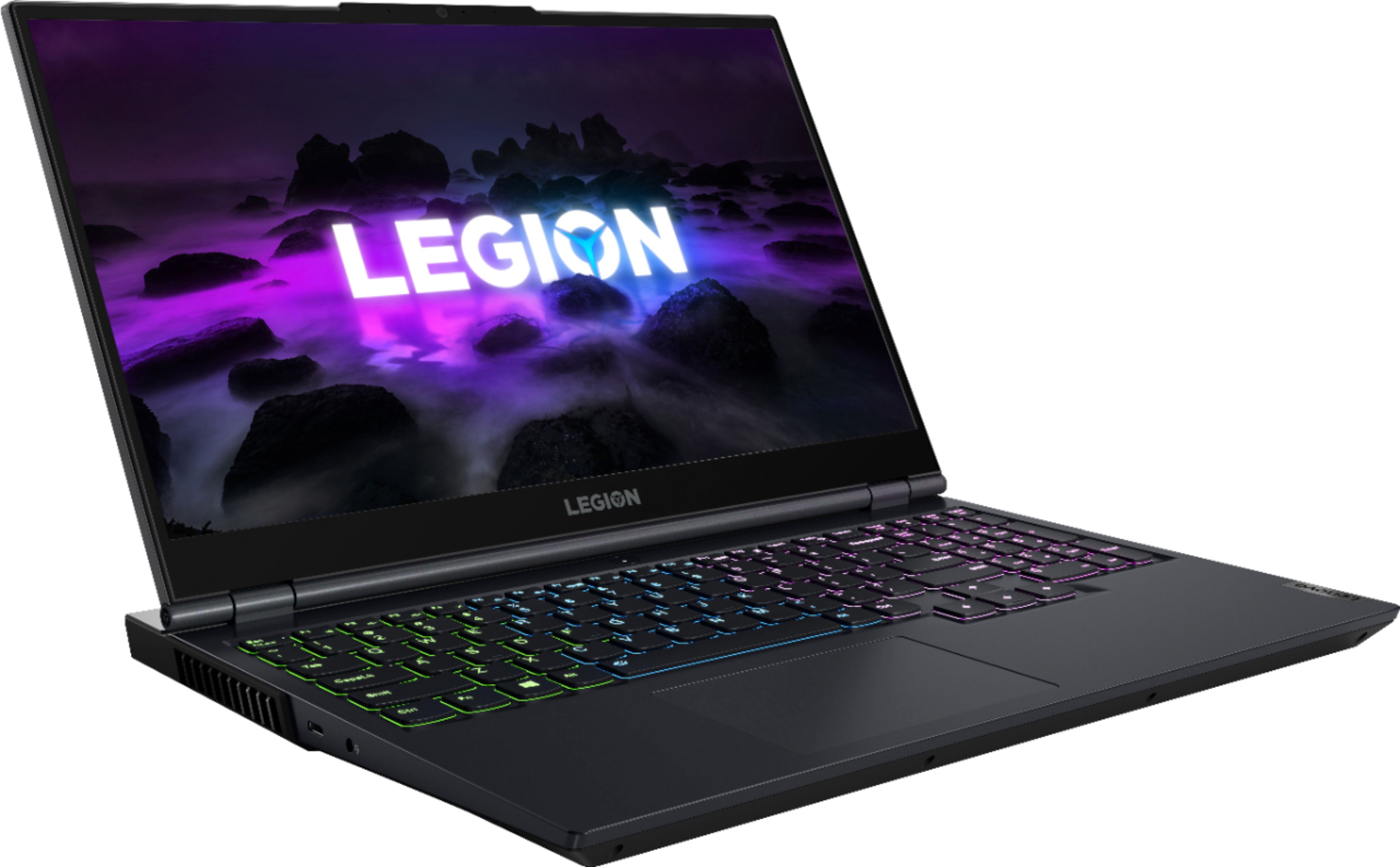 Angle View: Lenovo - Legion 5 15" Gaming Laptop - AMD Ryzen 7 5800H - NVIDIA GeForce RTX 3050 Ti - 8GB Memory - 512GB SSD - Phantom Blue
