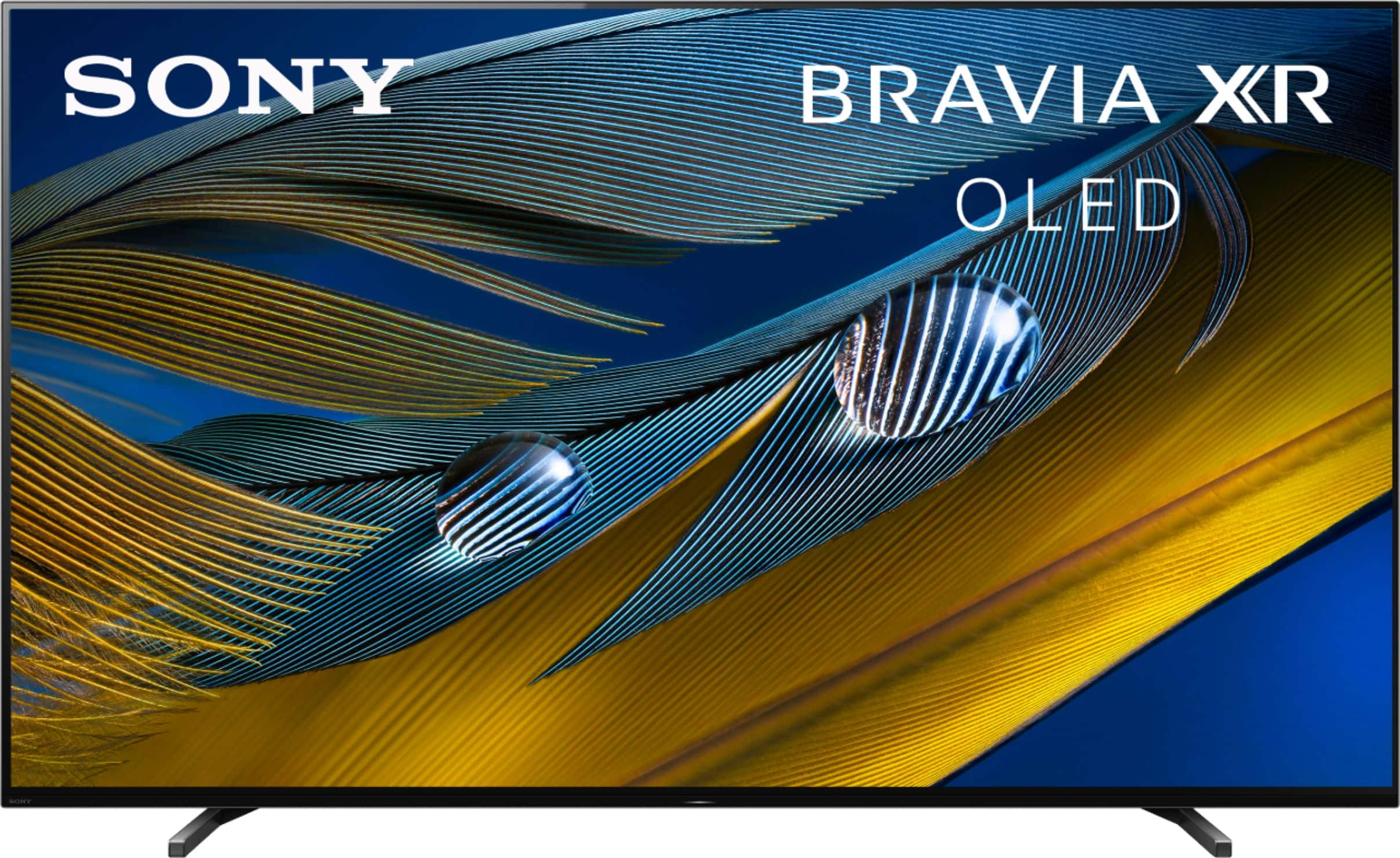 Front. Sony - 65" Class BRAVIA XR A80J Series OLED 4K UHD Smart Google TV - Black.