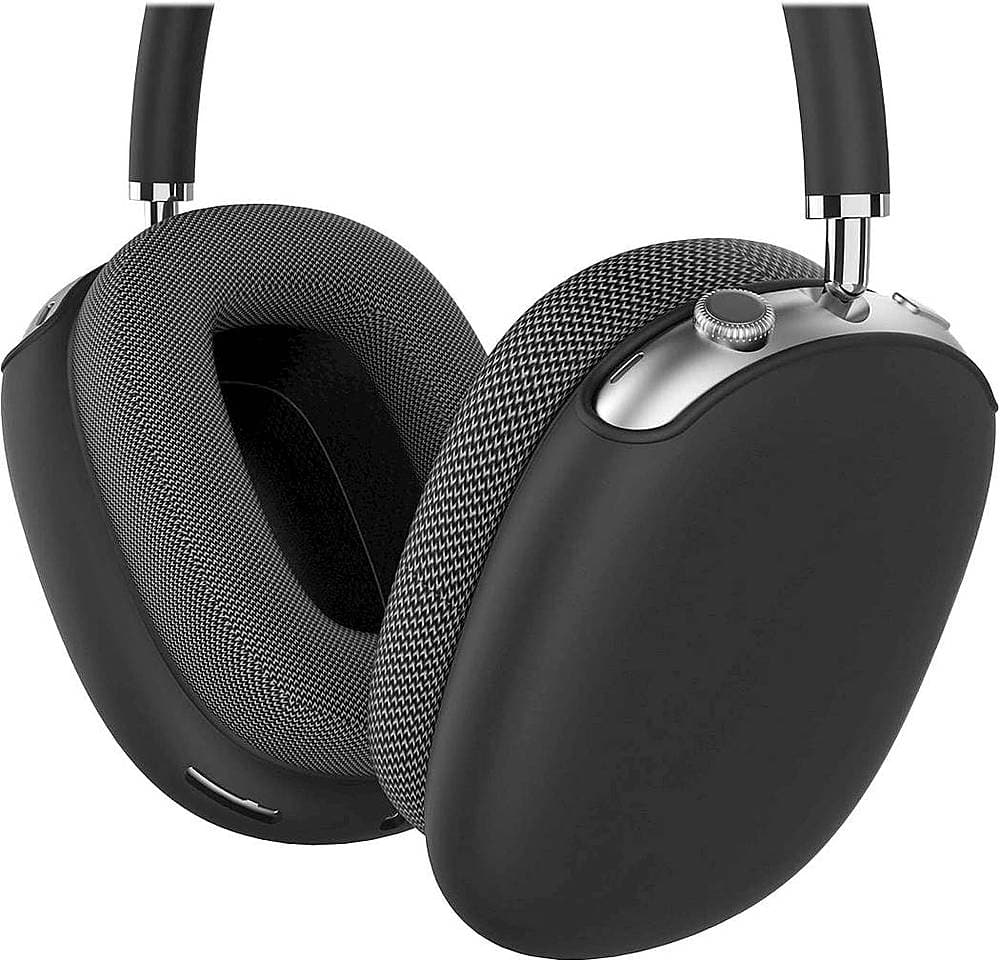 Left. SaharaCase - Liquid Silicone Cover Case for Apple AirPods Max - Midnight Black.