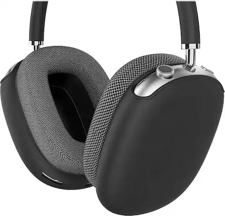 Left. SaharaCase - Liquid Silicone Cover Case for Apple AirPods Max - Midnight Black.