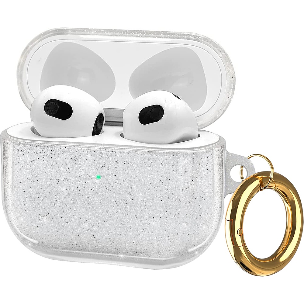 for Airpod 3rd Generation Case Glitter Clear Airpods Case 3rd Generation  Bling Apple Airpods 3 Case Cover 2021 with Keychain for Women Girls