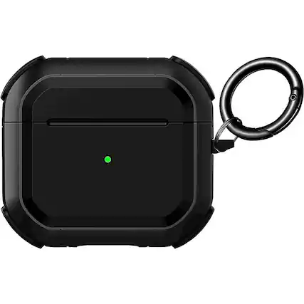Front. SaharaCase - Armor Series Case for Apple AirPods (3rd Generation) - Black.